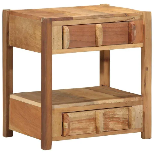 Mesa Auxiliar Marrón 43 x 32 x 46 cm Madera Sólida Recuperada