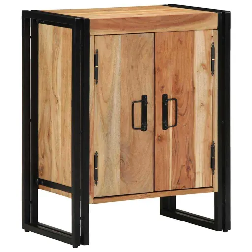 Armario Zapatero Marrón 56 x 35 x 70 cm Madera Maciza de Acacia
