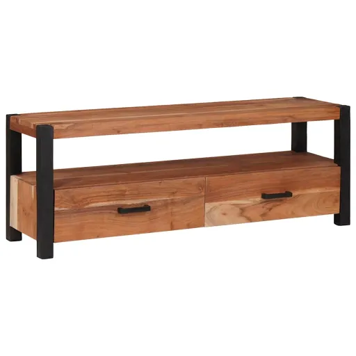 Mueble de TV Marrón 110 x 30 x 40 cm Madera Maciza de Acacia
