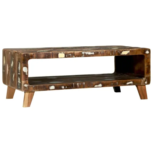 Mesa de Café 90 x 50 x 35 cm Madera Sólida Recuperada