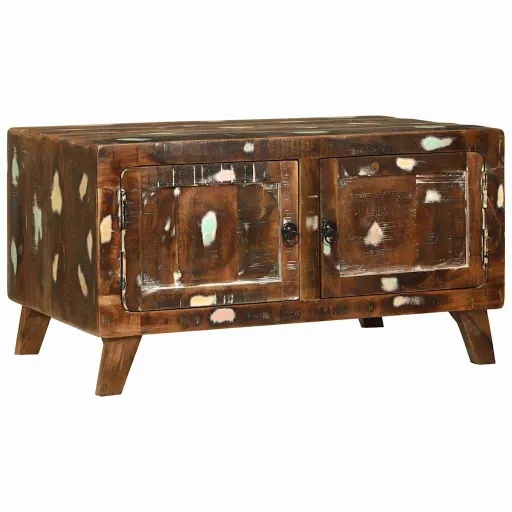 Mesa de Café Multicolor Madera Sólida Recuperada