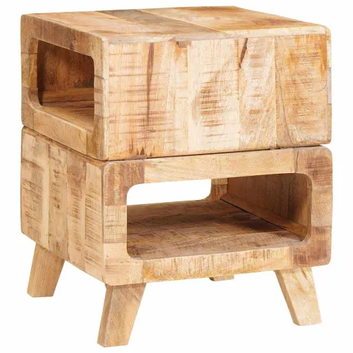 Mesa Auxiliar Marrón 40 x 40 x 49 cm Madera de Mango Maciza
