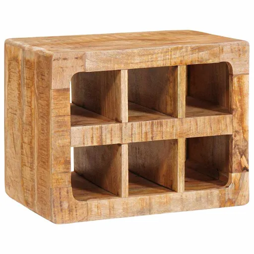 Estante de Vino Marrón 44 x 30 x 35 cm Madera de Mango Maciza