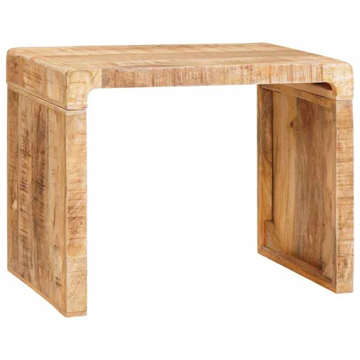 Mesa Auxiliar Marrón 60 x 35 x 46 cm Madera de Mango Maciza