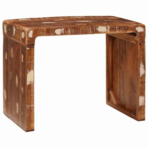 Mesa Auxiliar Marrón 60 x 35 x 46 cm Madera Sólida Recuperada