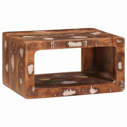 Mesita de Noche Marrón 45 x 30 x 24 cm Madera Sólida Recuperada