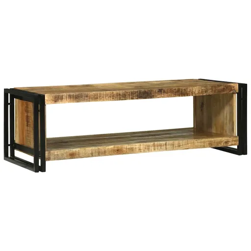 Mesa de Café Marrón 120 x 50 x 38 cm Madera de Mango Maciza