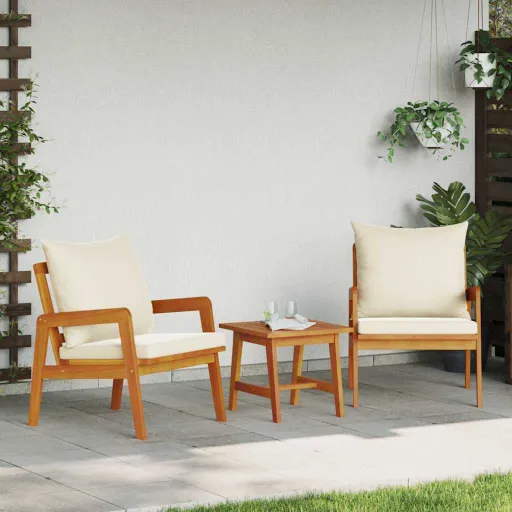 Silla de Jardín   Aceite Natural Madera de Acacia Sólida (2 pcs)