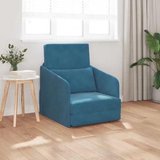 Sofá Cama Azul 65 x 80 x 83 cm Terciopelo
