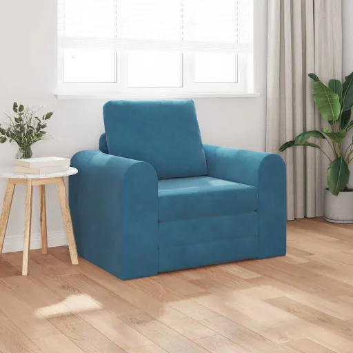 Sofá Cama Azul 98 x 71 x 83 cm Terciopelo