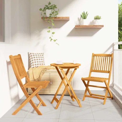 Juego Bistro de Jardín   Marrón Madera de Acacia Sólida (3 pcs)