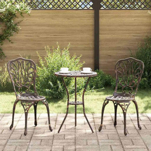 Juego Bistro de Jardín   Bronce Aluminio (3 pcs)