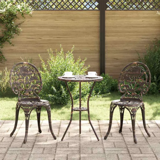 Juego Bistro de Jardín   Bronce Aluminio (3 pcs)