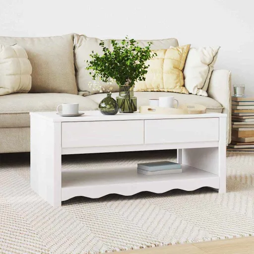Mesa de Café Drammen 99 x 55 x 45 cm Madera de Pino Macizo