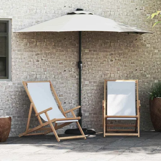 Sombrilla de Jardín Arena 294 x 150 x 223 cm Poliéster y Acero