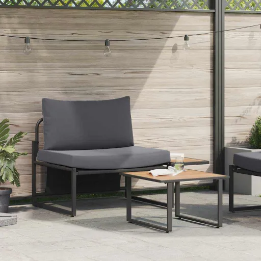 Conjunto de Sofás de Jardín   Antracita Acero (2 pcs)