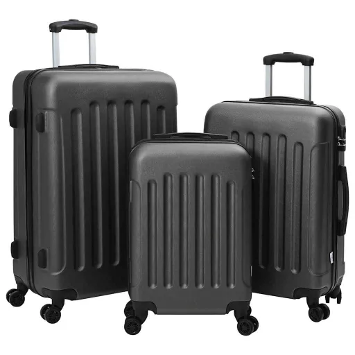 Maleta   Gris Oscuro 50 x 31 x 78 cm Plástico ABS (3 pcs)