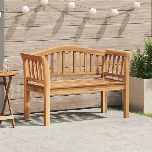 Banco Marrón 120 x 53,5 x 85 cm Madera Maciza de Teca