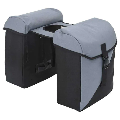 Bolsa de Bicicleta Gris y Negro 31.5 x 15.5 x 40 cm Poliéster