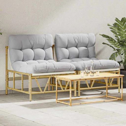 Silla de Jardín   Gris Claro 75 x 75 x 71 cm Acero (2 pcs)