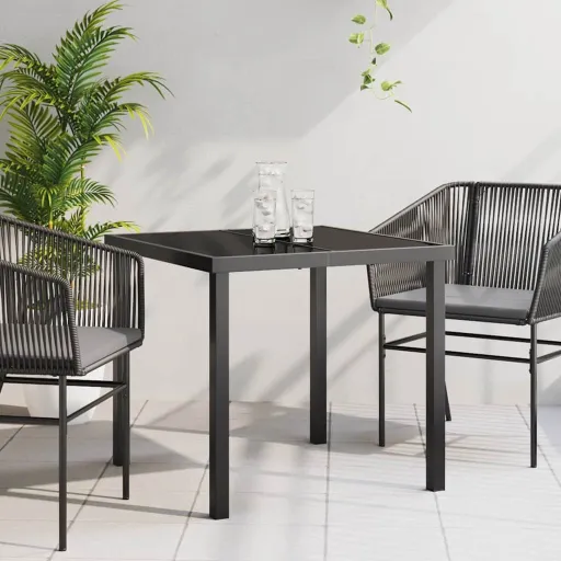 Mesa de Jardín Negro 80 x 80 x 73 cm Metal