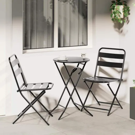 Juego Bistro de Jardín   Antracita Acero (3 pcs)
