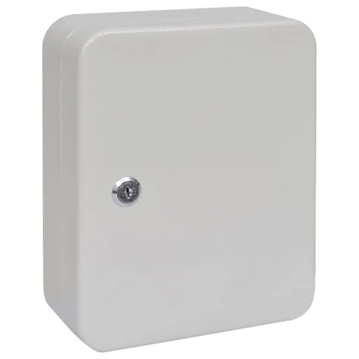 Caja de Llaves Con Cerradura Marfil 20 x 7,5 x 25 cm Acero
