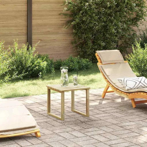 Mesa Natural 40 x 40 x 36 cm Madera de Pino Impregnada