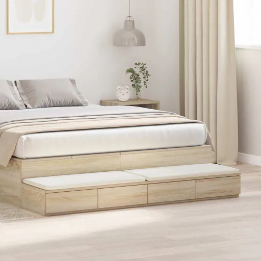 Cajones de Cama Con Cajón Roble Sonoma 160 x 36,5 x 16,5 cm