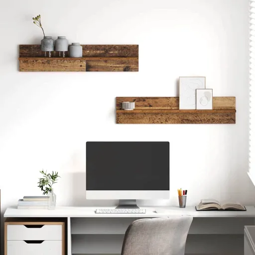 Estante de Pared   Madera Vieja 80 x 11,5 x 18 cm (2 pcs)