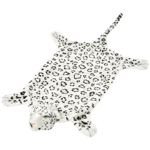 Alfombra Afelpada de Leopardo 139 cm Blanco