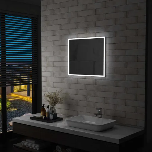 Espejo de Pared de Baño Con LED 60x50 cm