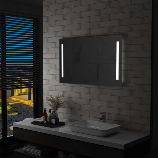 Espejo de Pared de Baño Con LED 100x60 cm