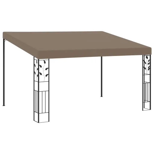 Cenador Con Montaje en la Pared Gris Taupe 4x3x2,5 m