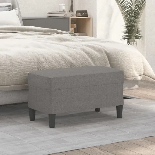 Banco de Tela Gris Oscuro 70x35x41 cm