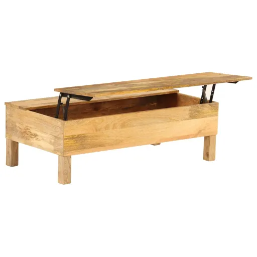 Mesa de Centro de Madera Maciza de Mango 110x55x35 cm