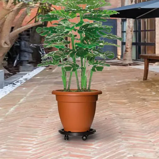 Soporte Para Plantas Con Ruedas 2 Uds Negro Diámetro 30cm 170kg
