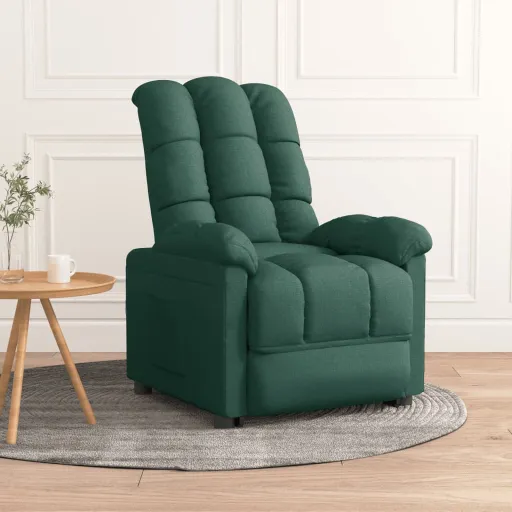 Sillón Reclinable de Tela Verde Oscuro