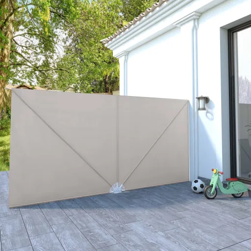 Toldo Lateral Plegable Terraza Color Crema 400x200 cm