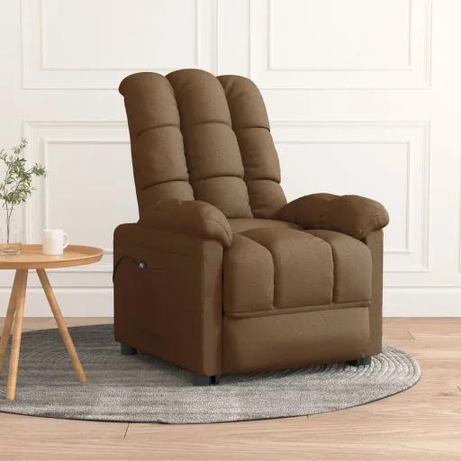 Sillón Reclinable Eléctrico de Tela Marrón
