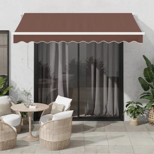 Toldo Retráctil Manual Marrón 300x250 cm