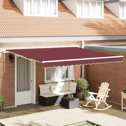 Toldo Retráctil Manual Burdeos 400x300 cm