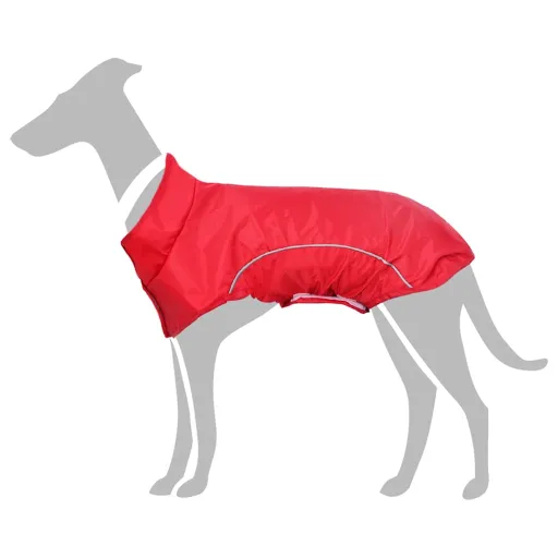 Chubasquero Perros Con Tiras Reflectantes Poliéster Rojo S