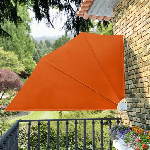 Toldo Lateral Plegable de Balcón Color Terracota 160x240 cm