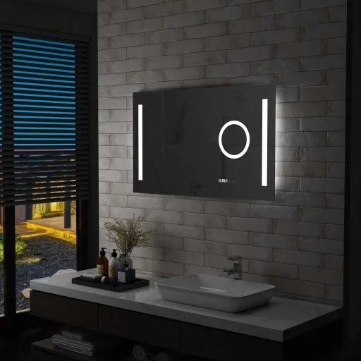 Espejo de Pared de Baño Con LED y Sensor Táctil 100x60 cm