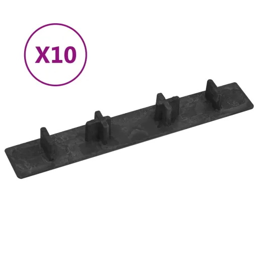 Tapas de Extremo de Plataforma 10 Unidades Plástico Negro