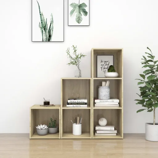 Muebles de Salón 3 Piezas Madera de Ingeniería Roble Sonoma