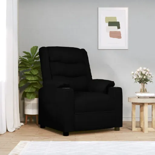 Sillón de Masaje Eléctrico Cuero Sintético Negro
