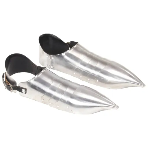 Réplica de Escarpes de Caballero Medieval LARP Acero Plateado