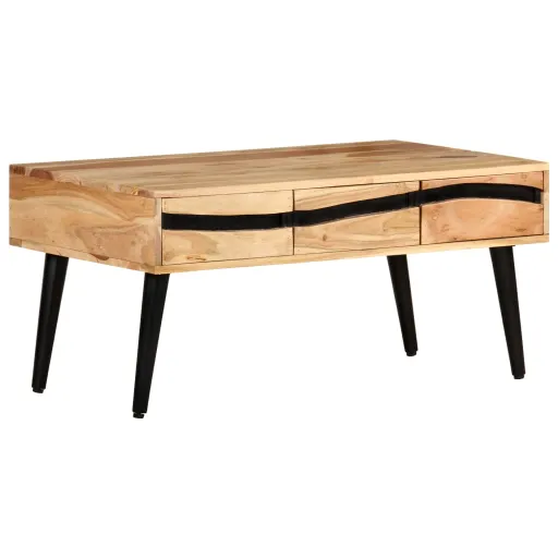 Mesa de Centro de Madera Maciza de Acacia 88x50x42 cm